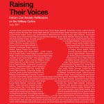 The 38-page report, Raising Their Voices: Iranian Civil Society Reflections on the Military Option, was published today by the International Campaign for Human Rights in Iran