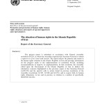 Report of the Secretary General on the Situation of Human Rights in Iran