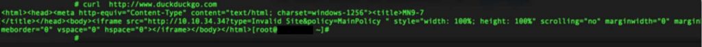 This picture shows that the request to open the DuckDuckGo search engine without an SSL certificate leads the users to the filtering page, therefore Iran has filtered this search engine.