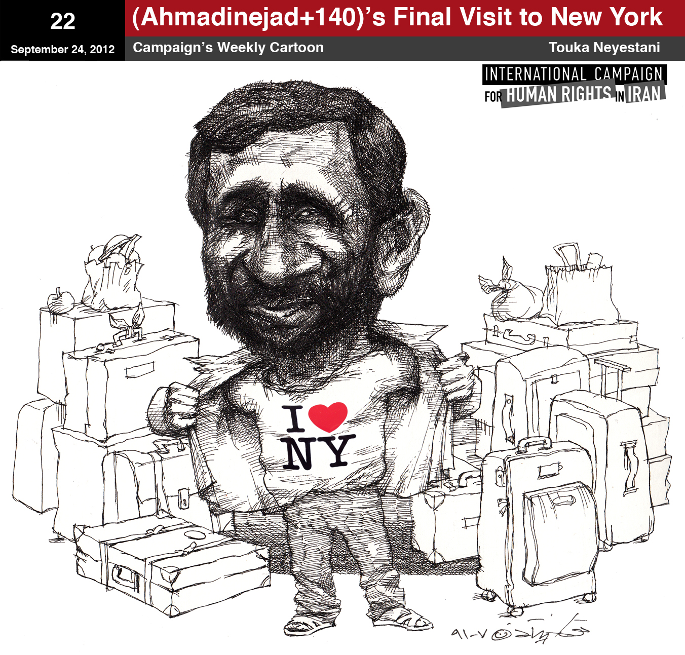Cartoon 22 Ahmadinejad 140s Final Visit To New York Center For