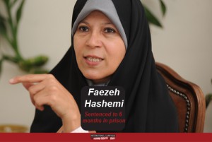 Faezeh Hashemi arrested in Tehran on Saturday. 