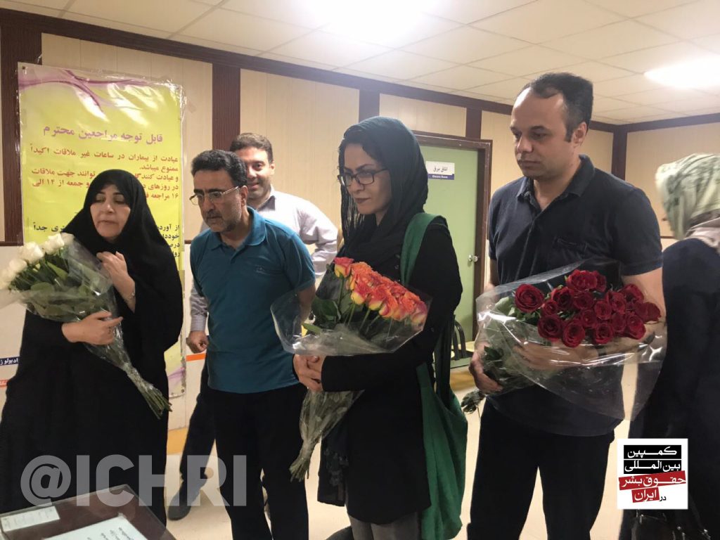 From right to left: Amin Ahmadian, Bahareh Hedayat, Mostafa Tajzadeh and Fakhrolsadat Mohtashamipour at the Rajaei Medical Center in Tehran.